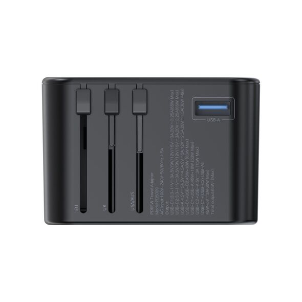 Choetech PD5009-BK Wall Charger GaN 2xUSB-C/USB-A 65W Power Delivery black