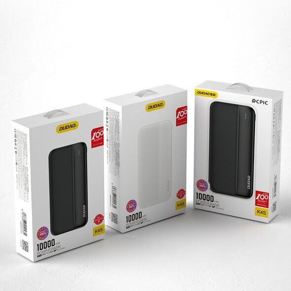 Dudao K4S powerbank 2x USB Type A 10000mAh 5V / 2A white