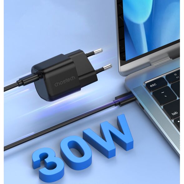 Choetech PD5007 Wall Charger GaN USB-C PD 30W black