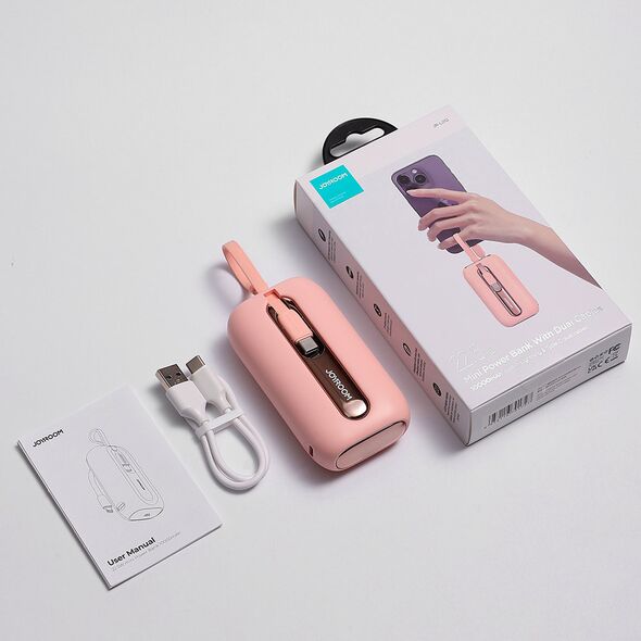 Powerbank Joyroom JR-L012 Colorful Series 10000mAh 22.5W + 2 USB-C + Lightning cables pink