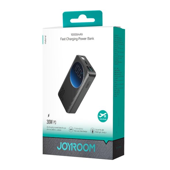 Joyroom JR-PBF01 powerbank 2xUSB-A, USB-C 10000mAh PD QC 30W black