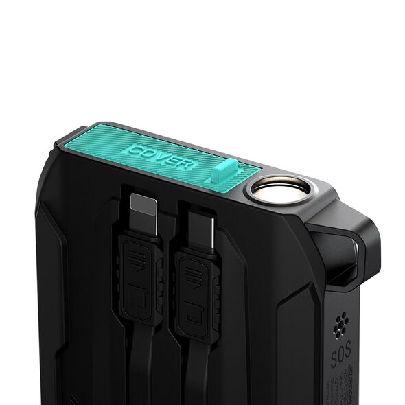 Joyroom JR-L017 powerbank 10000mAh 22.5W with built-in USB-C, Lightning cables black