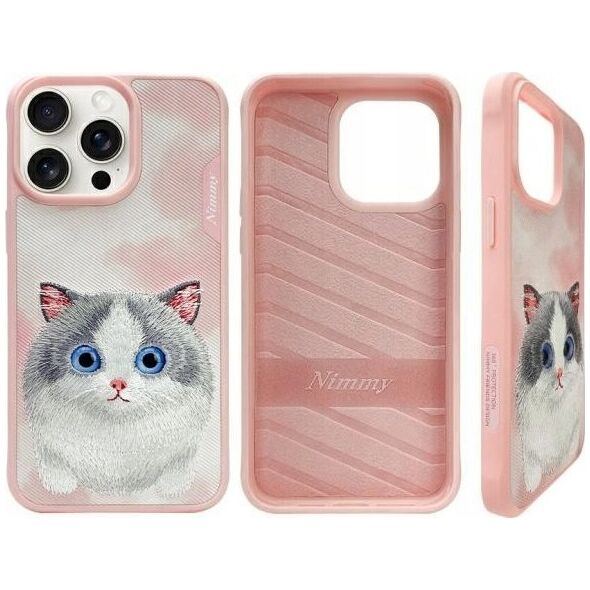 Nimmy iPhone 15 Pro Max 6.7 Case Pink Big Eyed Pet 2.0 Cat