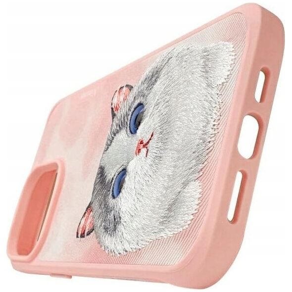 Nimmy iPhone 15 Pro Max 6.7 Case Pink Big Eyed Pet 2.0 Cat