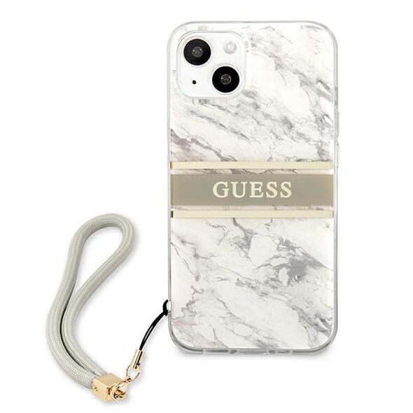 Guess GUHCP13SKMABGR Apple iPhone 13 mini grey hardcase Marble Strap Collection