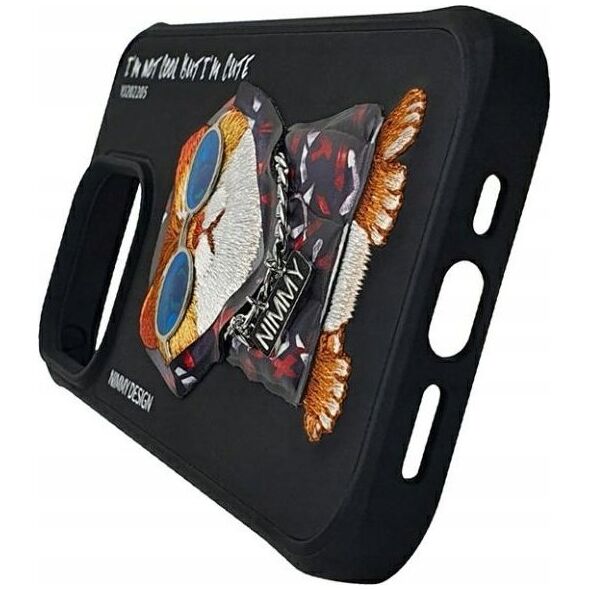 Nimmy case iPhone 15 Pro Max 6.7" black/black Glasses Cool Cat