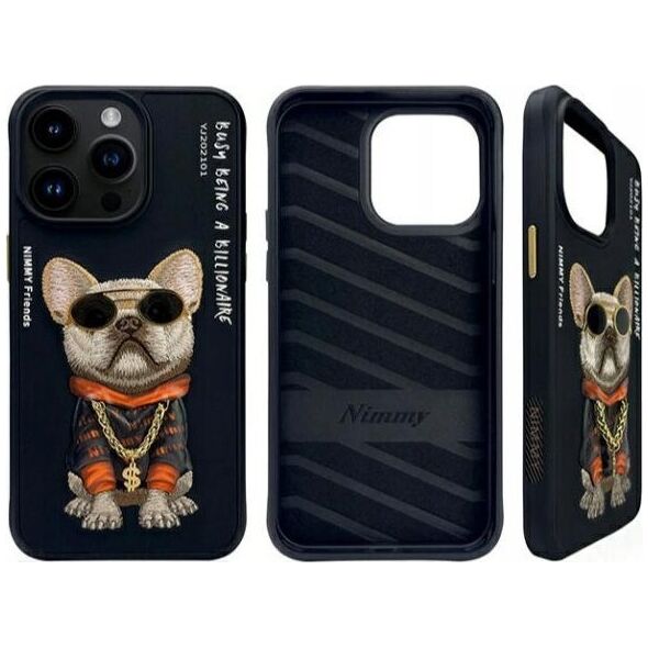 Nimmy iPhone 15 Pro Max 6.7" Case Black Glasses Cool Dog