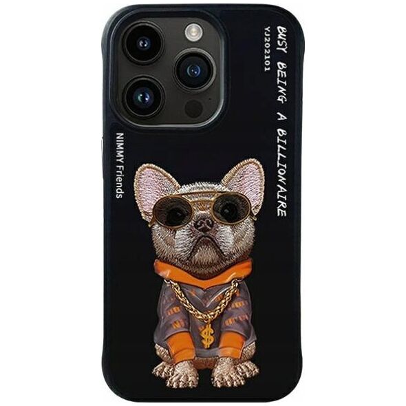 Nimmy iPhone 15 Pro Max 6.7" Case Black Glasses Cool Dog