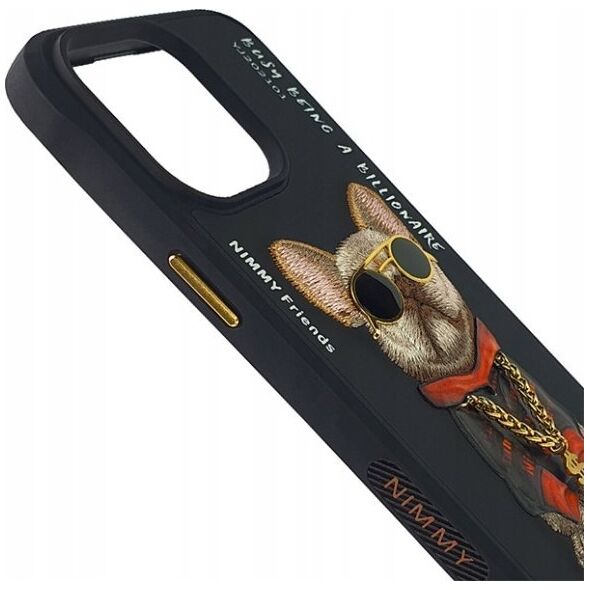 Nimmy iPhone 15 Pro Max 6.7" Case Black Glasses Cool Dog
