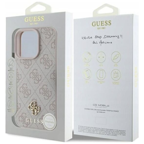 Guess GUHMP16LP4SM4MP iPhone 16 Pro 6.3" pink/pink hardcase 4G Small Classic MagSafe