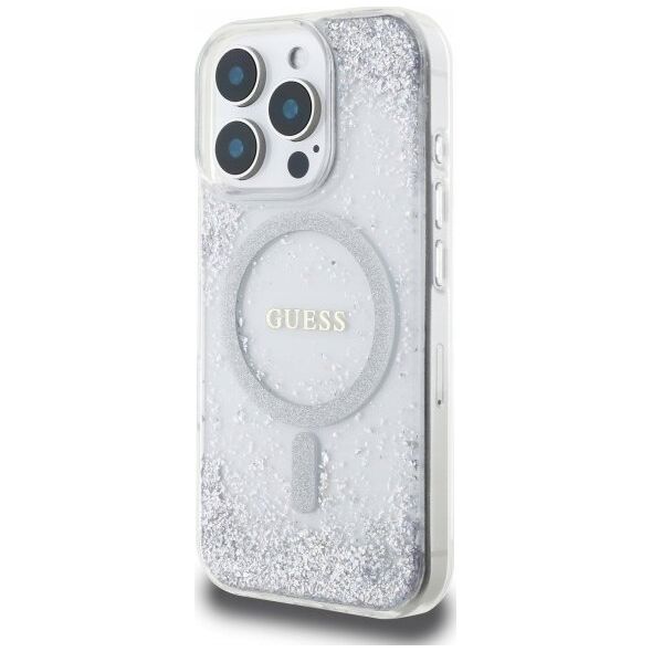 Guess GUHMP16LRGRGES iPhone 16 Pro 6.3" silver/silver hardcase Resin Gradient Glitter MagSafe
