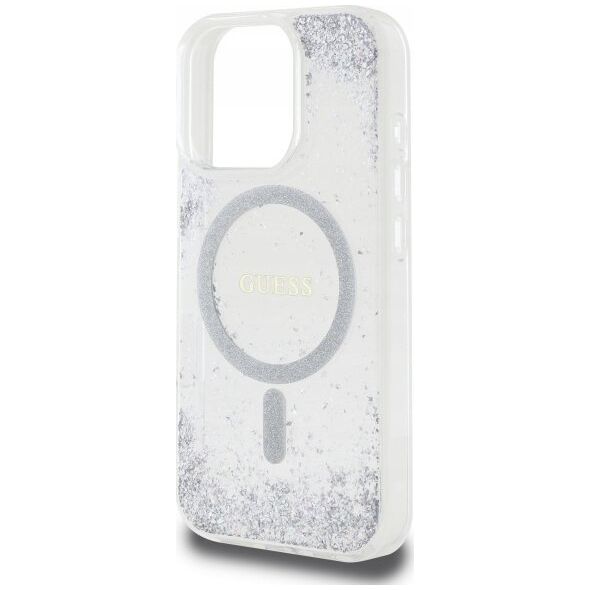 Guess GUHMP16LRGRGES iPhone 16 Pro 6.3" silver/silver hardcase Resin Gradient Glitter MagSafe