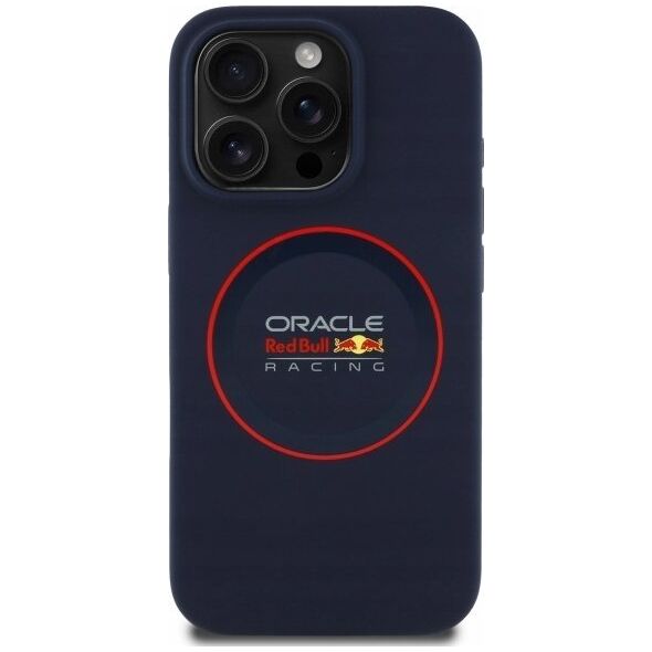 Red Bull RBHMP15X24SIILVR iPhone 15 Pro Max 6.7" Hard Case Navy Silicone Red Ring MagSafe