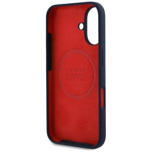 Red Bull RBHMP16S24SIILVR iPhone 16 6.1" Hard Case Navy Silicone Red Ring MagSafe