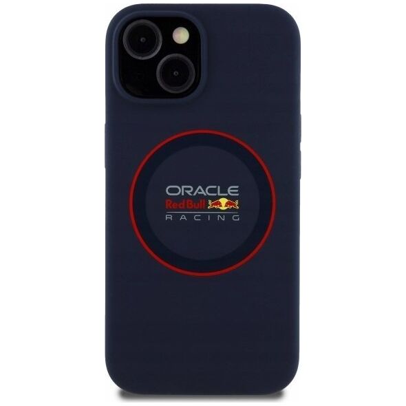 Red Bull RBHMP15S24SIILVR iPhone 15 6.1" Hard Case Navy Silicone Red Ring MagSafe