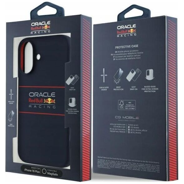 Red Bull RBHMP16M24SIHSRV iPhone 16 Plus 6.7" Hard Case Navy Silicone Horizontal Logo MagSafe
