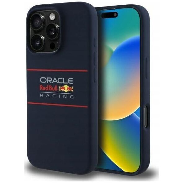 Red Bull RBHMP16X24SIHSRV iPhone 16 Pro Max 6.9" Hard Case Navy Silicone Horizontal Logo MagSafe