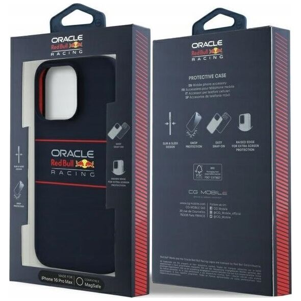 Red Bull RBHMP16X24SIHSRV iPhone 16 Pro Max 6.9" Hard Case Navy Silicone Horizontal Logo MagSafe