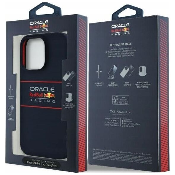 Red Bull RBHMP16L24SIHSRV iPhone 16 Pro 6.3" Hard Case Navy Silicone Horizontal Logo MagSafe