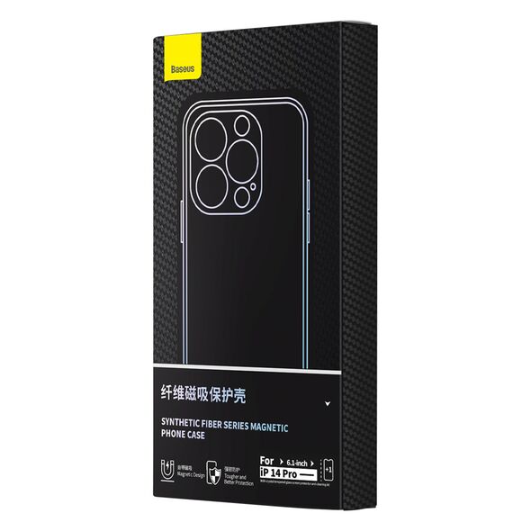 Baseus Synthetic Fiber MagSafe Case + Glass Apple iPhone 14 Pro Max black