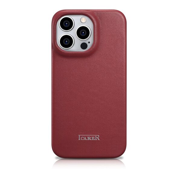iCarer CE Premium Leather Folio MagSafe Apple iPhone 14 Pro Max red