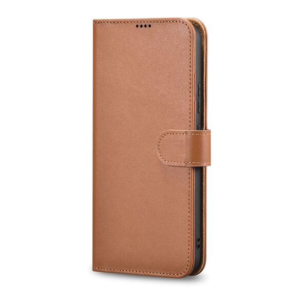 iCarer Haitang Leather Wallet Samsung Galaxy S22+ Plus brown