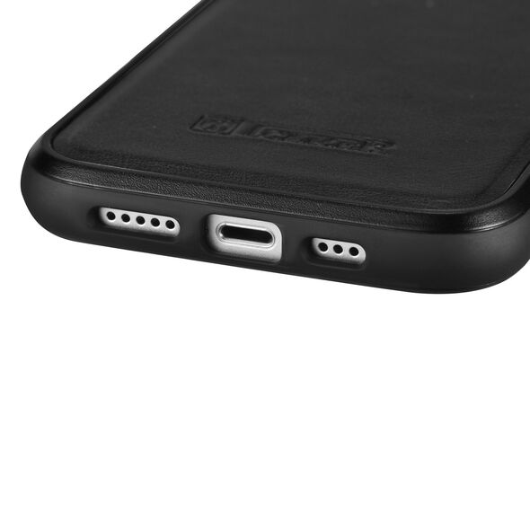 iCarer Leather Oil Wax MagSafe Apple iPhone 14 Plus / 15 Plus black