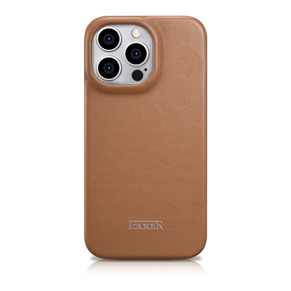 iCarer CE Premium Leather Folio MagSafe Apple iPhone 14 Pro brown