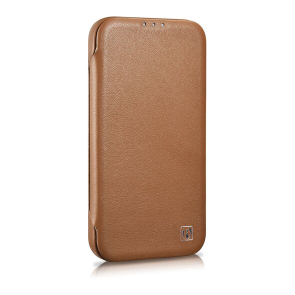 iCarer CE Premium Leather Folio MagSafe Apple iPhone 14 Pro brown