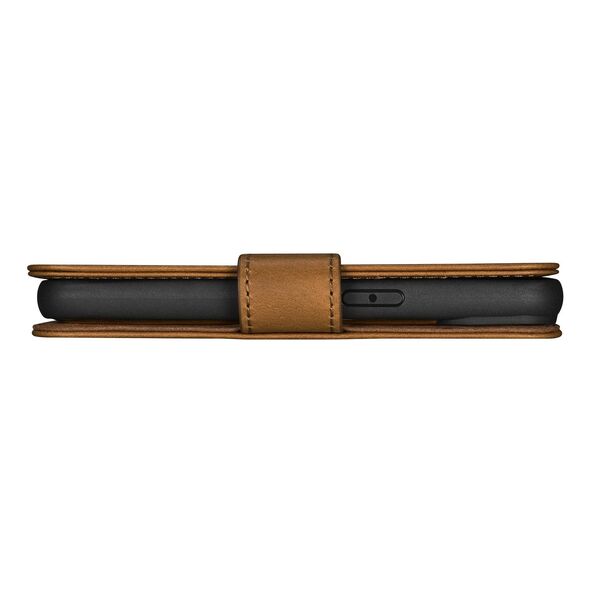 iCarer Oil Wax Wallet Anti-RFID 2in1 Apple iPhone 14 Pro light brown