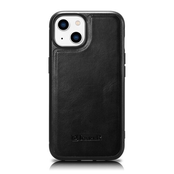 iCarer Leather Oil Wax MagSafe Apple iPhone 14 Plus / 15 Plus black