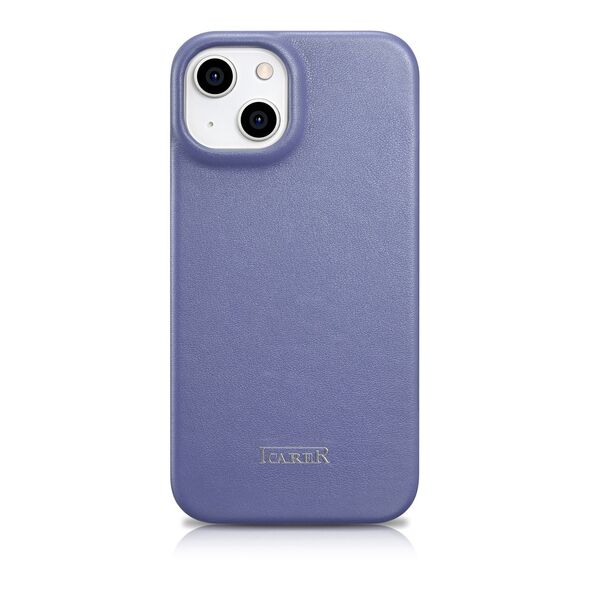 iCarer CE Premium Leather Folio MagSafe Apple iPhone 14 Plus / 15 Plus light purple