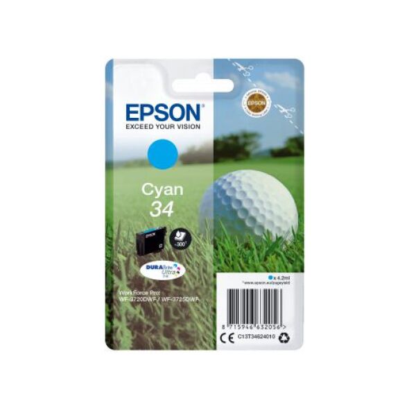 Tusz Epson Oryginalny tusz 34, cyan (C13T34624010)