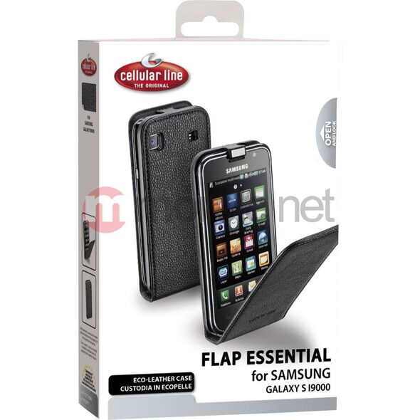 Cellular Line FLAP ESSENTIAL, eco-skóra, do Galaxy S2 I9000 (kolor czarny)