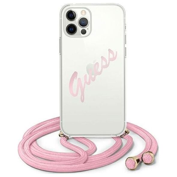 Guess Etui Guess GUHCP12LCRTVSPI Apple iPhone 12 Pro Max różowy/pink hardcase Script Vintage