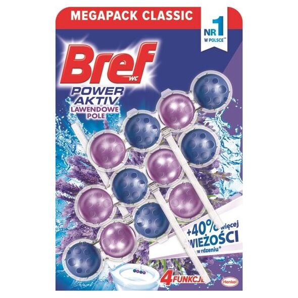 Bref Zawieszka do WC Bref Active Lawenda 3x50g uniwersalny