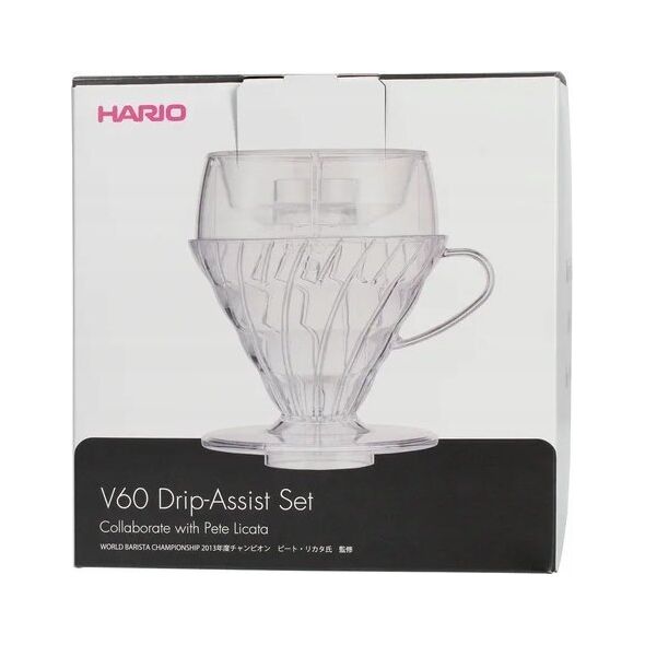 Hario Hario - V60 Drip-Assist Set - Zestaw dripper V60-02 + nakładka + filtry