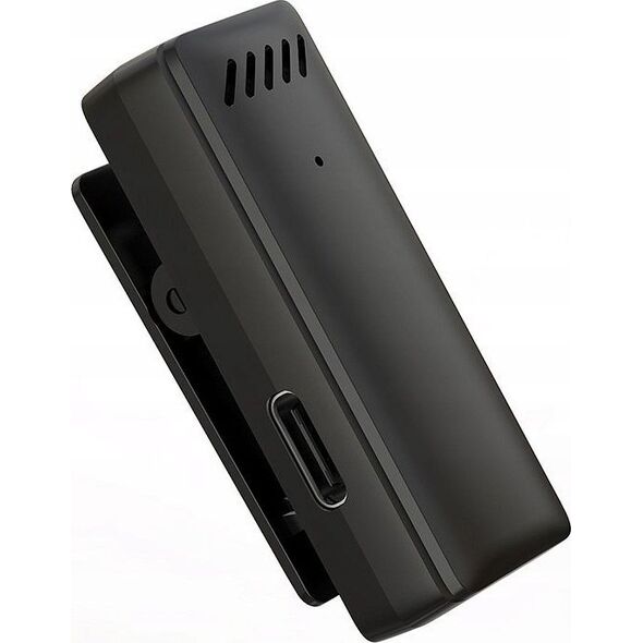 Mikrofon OEM Mikrofon krawatowy bezprzewodowy Lightning z etui ładującym S11 czarny