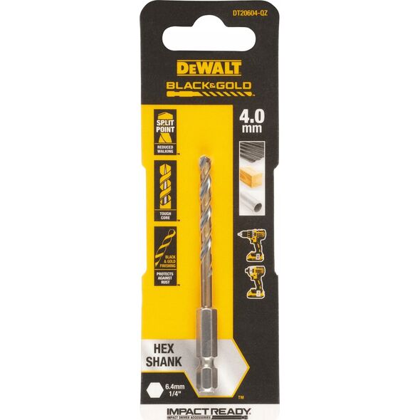 Wiertło Dewalt wiertło 4.0mm black and gold hex