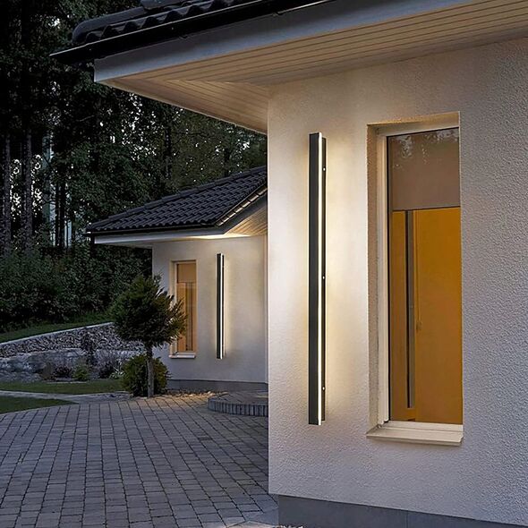 Kinkiet LVT LVT Lara 1576 kinkiet zewnętrzny lampa ścienna 1x45W LED 4000K czarny