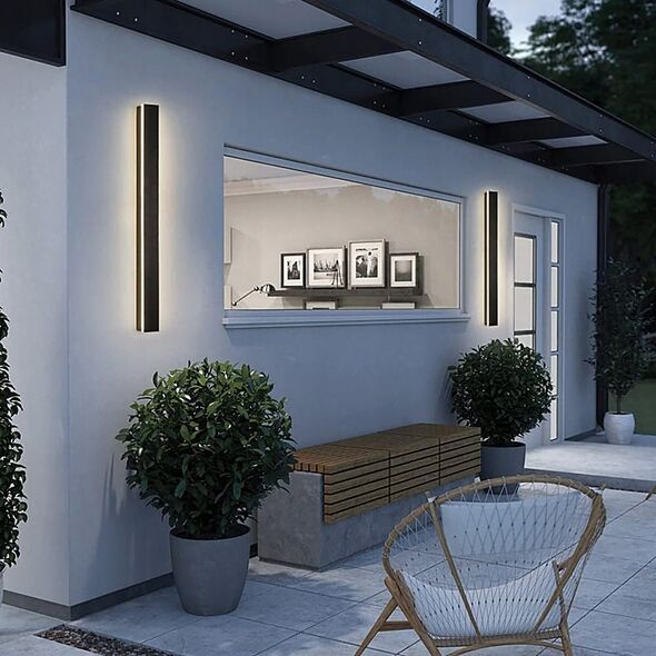 Kinkiet LVT LVT Lara 1576 kinkiet zewnętrzny lampa ścienna 1x45W LED 4000K czarny