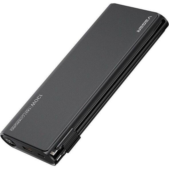Powerbank Veger VEGER powerbank 25 000 mAh z wbudowanymi kablami Typ C / Lightning PD 130W TCE130 (W2503) czarny