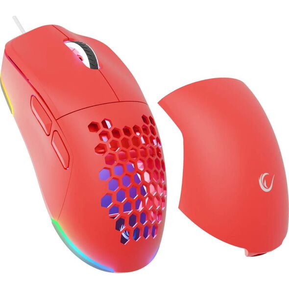 Rampage BLINK myszka gamingowa przewodowa USB, 12800 DPI, RGB, sensor optyczny, czerwona