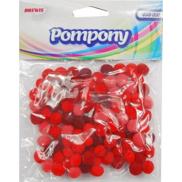 BREWIS Pompoms POM10 1cm κόκκινο (αποχρώσεις) 100 τεμ 8627249 5906190684257