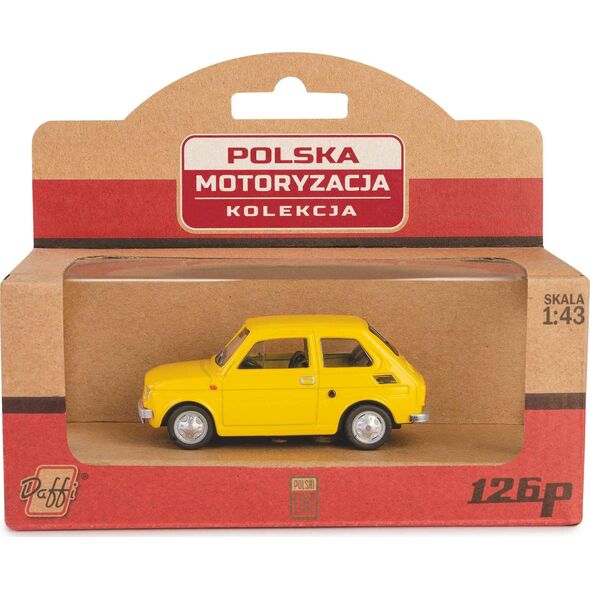 Daffi Pojazd PRL Fiat 126p żółty