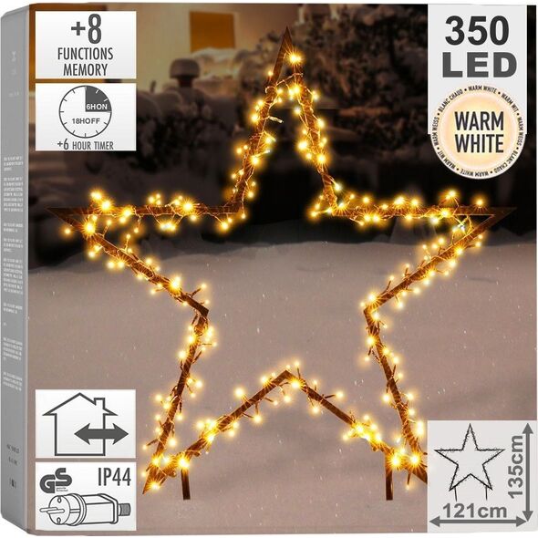 Vilde Gwiazda świecąca zewnętrzna metalowa 350 LED 121 cm