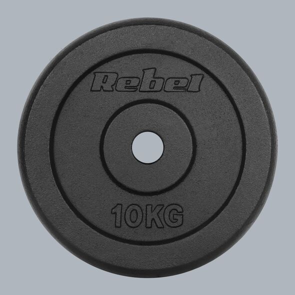 Rebel Zestaw obciążeń żeliwnych 2x10kg, otwór 31mm, talerz klasyczny, REBEL ACTIVE