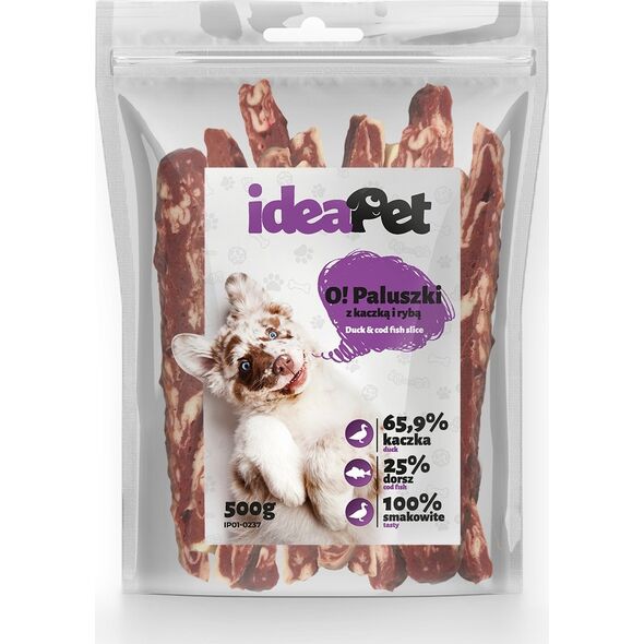 IdeaPet IDEAPET 500g PALUSZKI Z KACZKĄ I RYBĄ