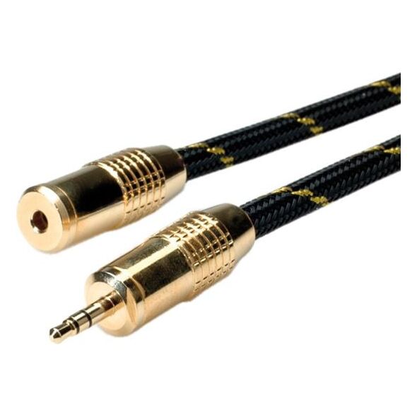 Kabel Roline Jack 3.5mm - Jack 3.5mm 2.5m czarny złoty (11.09.4753)
