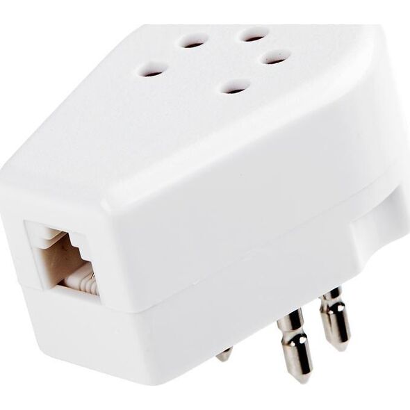 Adapter wtyku telefonicznego Belgijskiego - biały
